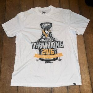 Graphic ‘47 Brand 2016 Pittsburgh Penguins Stanley Cup Champions White T-Shirt M